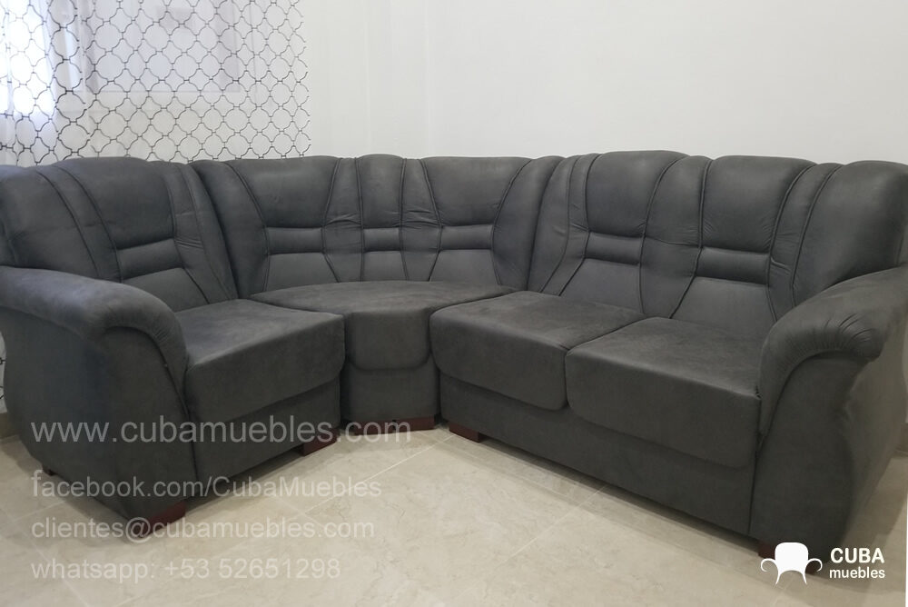 Esquinero Brasileño Moderno en chenille Beige