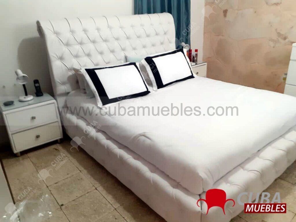 Cama Epoque High Queen Size - blanca